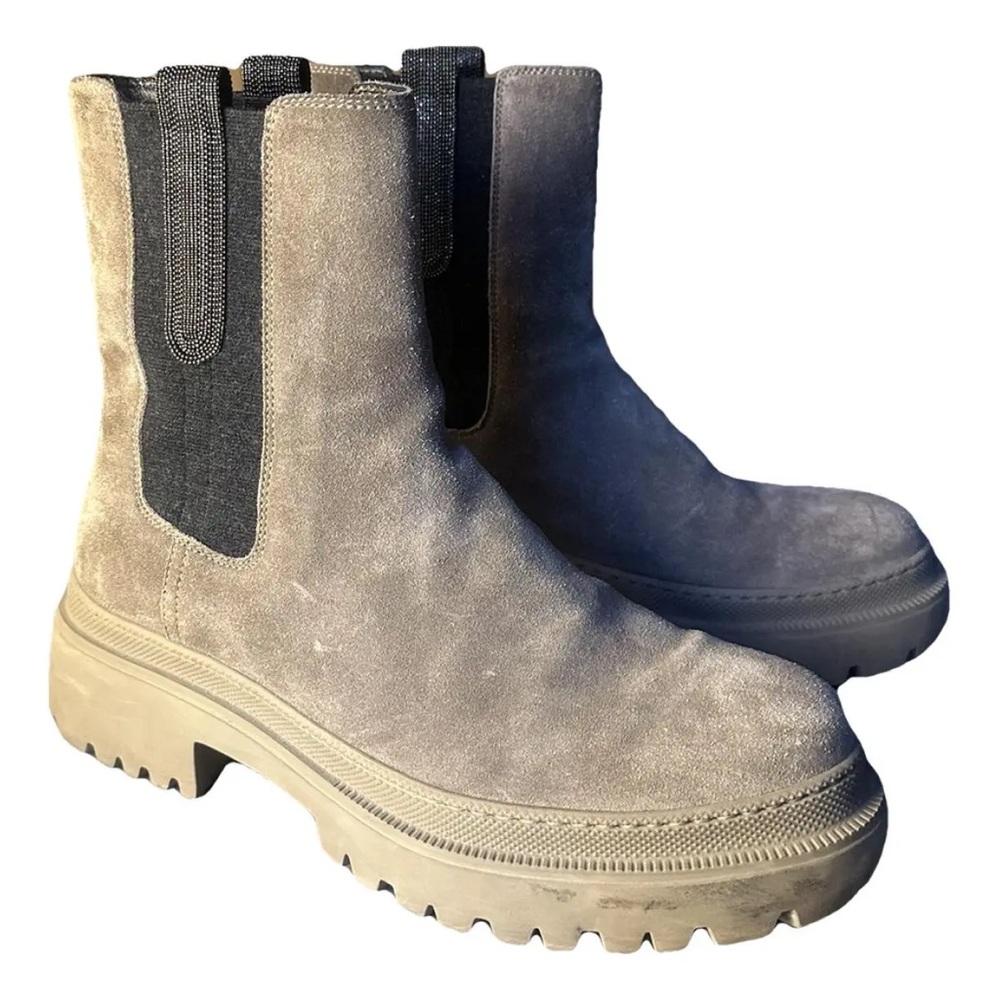 nwb Boots Brunello Cucinelli suede colorblock